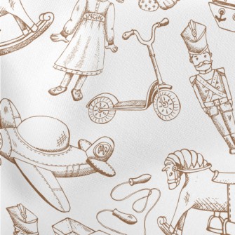 Sketch Antique Toys Lightweight Cotton Poplin