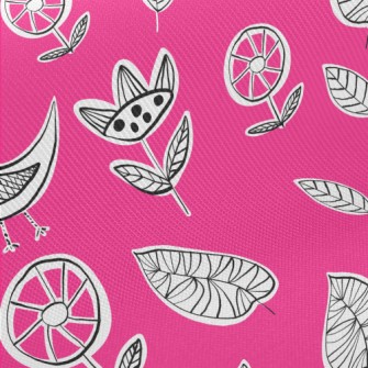 Childlike Doodle Bird Midweight Cotton Poplin