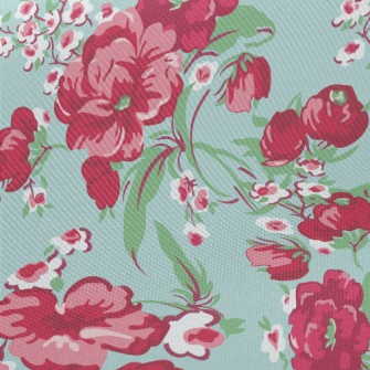 Beautiful Bright Flowers Midweight Cotton Poplin