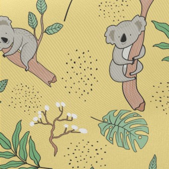Cute Tree Hugging Koala Midweight Cotton Poplin