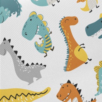 Simple Line Dinosaur Midweight Cotton Poplin