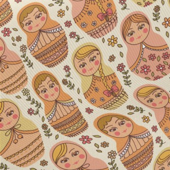 Cute Russian Doll Midweight Cotton Poplin