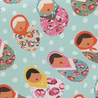 Colorful Russian Doll Midweight Cotton Poplin