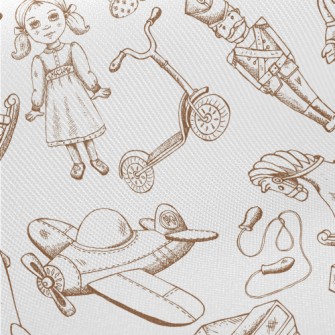 Sketch Antique Toys Midweight Cotton Poplin