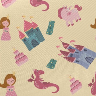 Fairy Tale Princess And Castle Twill