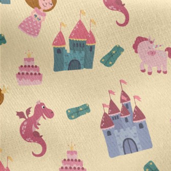 Fairy Tale Princess And Castle Jersey Backed Fleece