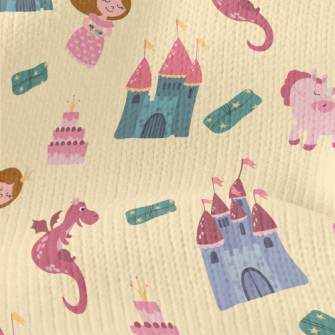 Fairy Tale Princess And Castle Stretch Jersey