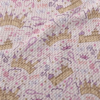 Pink Magic Castle And Items Birdseye Piqué