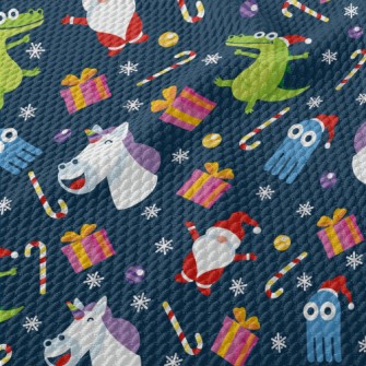 Christmas-themed Graphics Birdseye Piqué