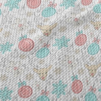 Line Pattern Of Christmas Deco Birdseye Piqué