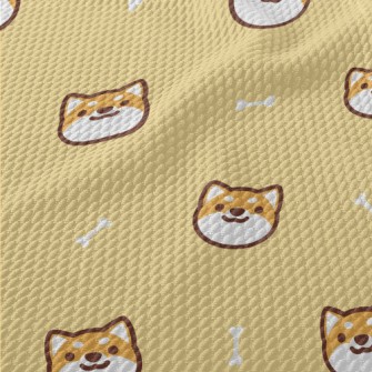 Cute And Lively Shiba Inu Birdseye Piqué