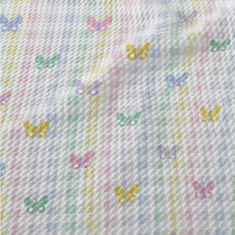 Colorful Butterfly Plaid Birdseye Piqué