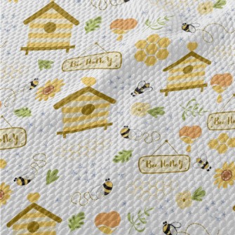 Cute Round Honey Bee Birdseye Piqué