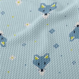 Cute Pixel Fox Birdseye Piqué