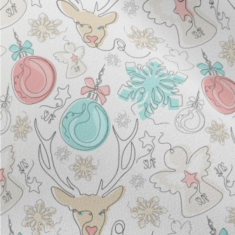 Line Pattern Of Christmas Deco Chiffon