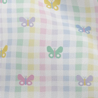 Colorful Butterfly Plaid Chiffon