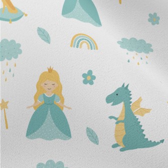 Cute Princess And Dragon Chiffon