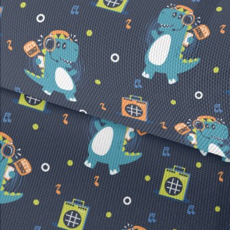 Dinosaur Rocking To Music Waterproof Oxford