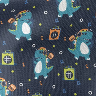 Dinosaur Rocking To Music Waterproof Canvas