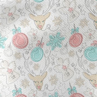 Line Pattern Of Christmas Deco Waterproof Canvas