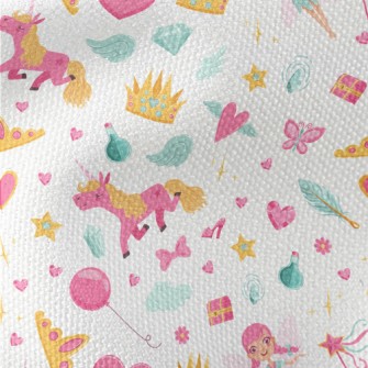 Bright Pink Unicorn Pattern Waterproof Canvas