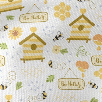 Cute Round Honey Bee Waterproof Canvas