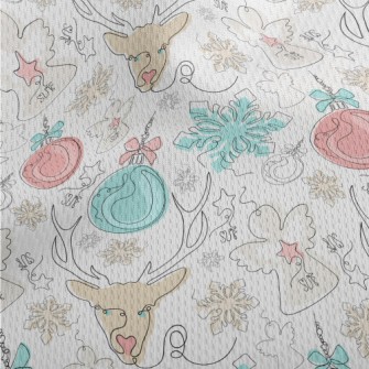 Line Pattern Of Christmas Deco Athletic Mesh Flat Back