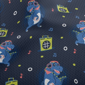 Dinosaur Dancing To Music Athletic Mesh Flat Back