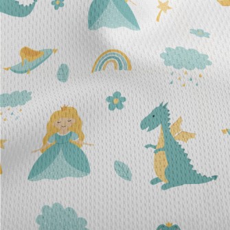 Cute Princess And Dragon Athletic Mesh Flat Back