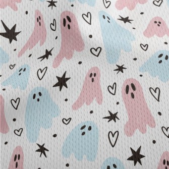 Simple Cute Ghost Athletic Mesh Flat Back