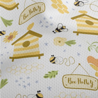 Cute Round Honey Bee Athletic Mesh Flat Back