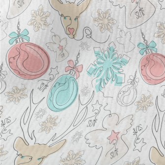 Line Pattern Of Christmas Deco Terry