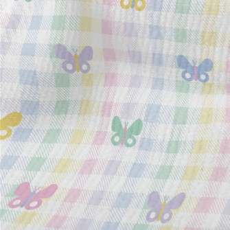 Colorful Butterfly Plaid Terry