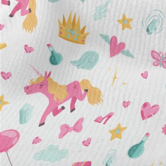 Bright Pink Unicorn Pattern Terry