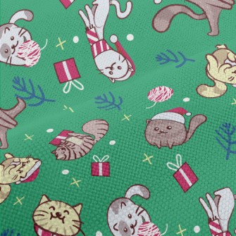 Cat Wearing Santa Hat Performance Linen