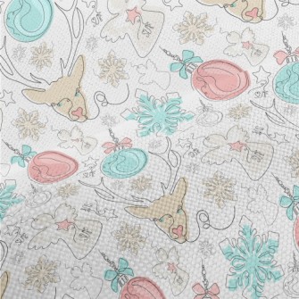 Line Pattern Of Christmas Deco Performance Linen