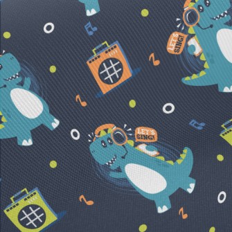 Dinosaur Rocking To Music Twill