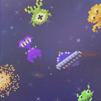 Pixel Style Alien Twill