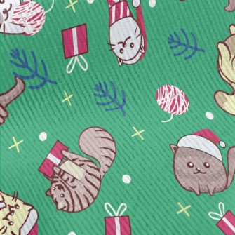 Cat Wearing Santa Hat Standard Corduroy