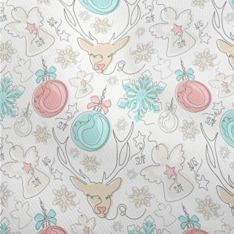 Line Pattern Of Christmas Deco Dobby