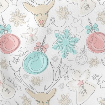 Line Pattern Of Christmas Deco Stretch Ponte