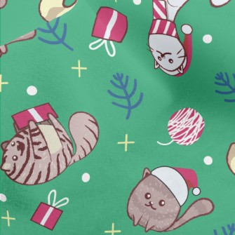 Cat Wearing Santa Hat Micro Fleece