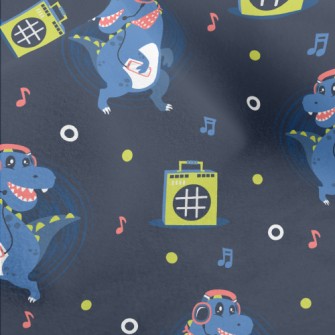 Dinosaur Dancing To Music Micro Fleece