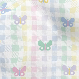 Colorful Butterfly Plaid Micro Fleece
