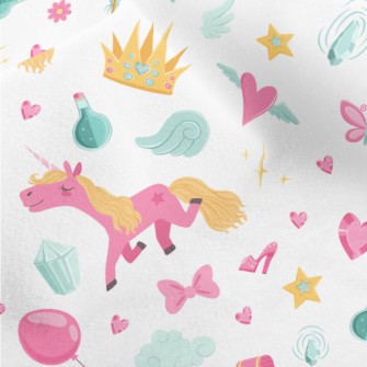 Bright Pink Unicorn Pattern Micro Fleece