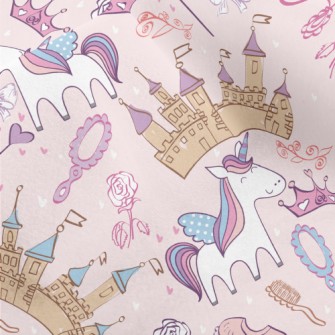 Hand Drawn Cartoon Castle Grap Micro Fleece