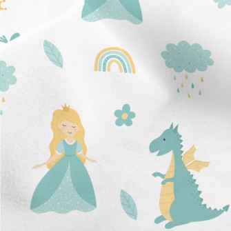 Cute Princess And Dragon Micro Fleece