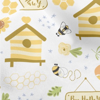 Cute Round Honey Bee Micro Fleece