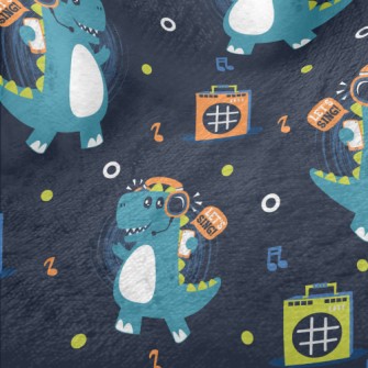 Dinosaur Rocking To Music Minky