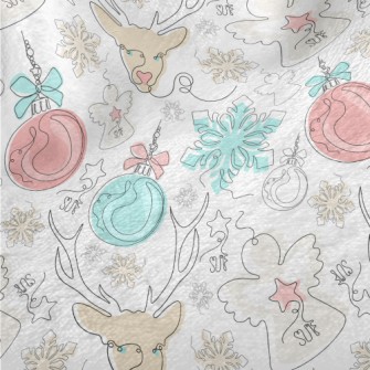 Line Pattern Of Christmas Deco Minky